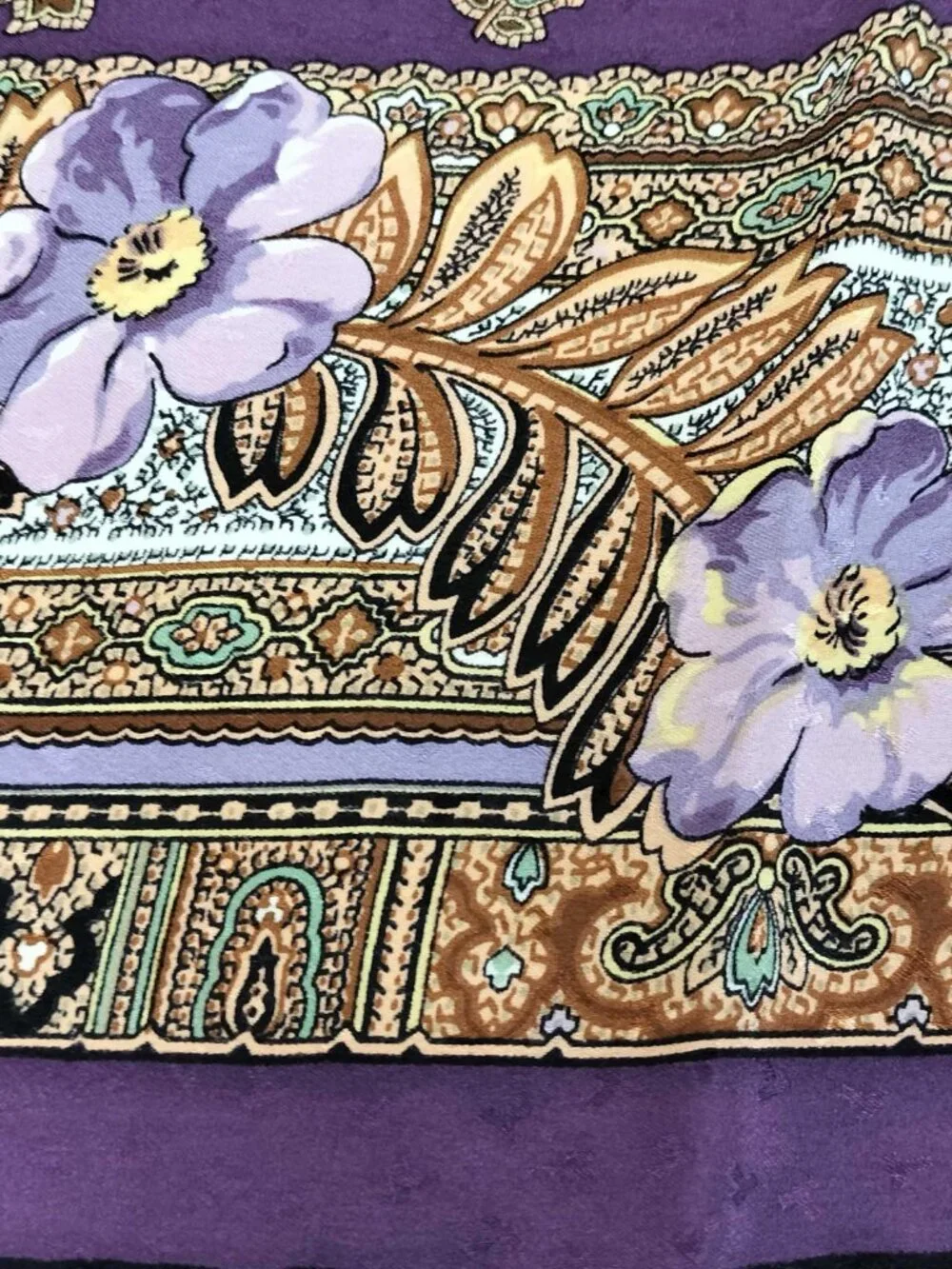 Tiffany & Co. Purple Floral Silk Scarf